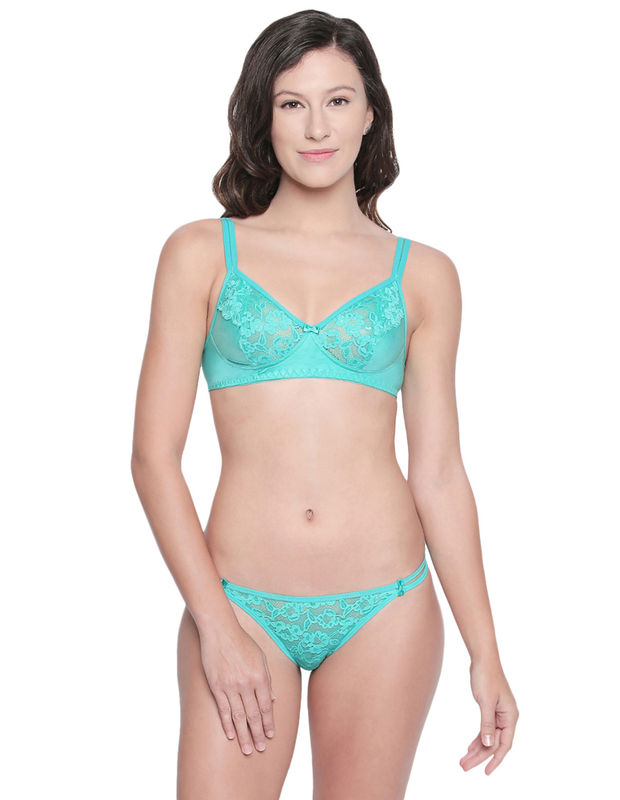 Bodycare Bridal Sea Green Bra Panty Lingerie Set - 6417sgr