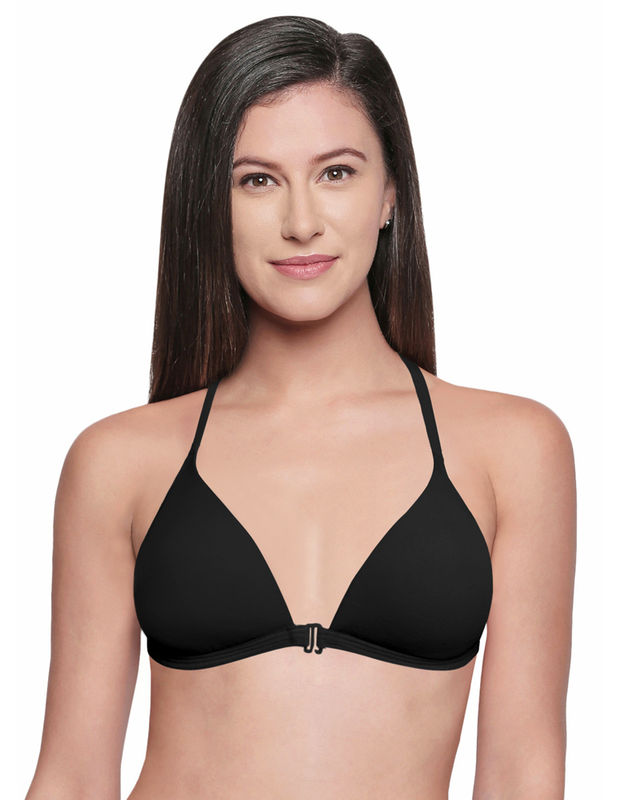 Bodycare Low Coverage, Front Open, Seamless Padded Bra-6571-black, 6571-black