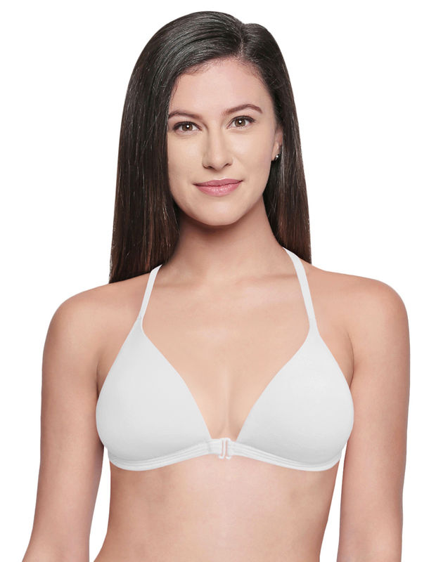 Bodycare Low Coverage, Front open, Seamless Padded Bra-6571-White