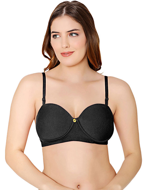 Bodycare cotton spandex wirefree convertible straps Seamless padded demi  cup bra-6575B