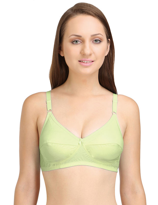 Buy BODYCARE Women's Cotton Solid Color Full Coverage Bra Pack of 4 -  Multi-Color online