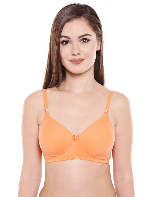Lightly Padded Bra-6588ORG with free transparent strap