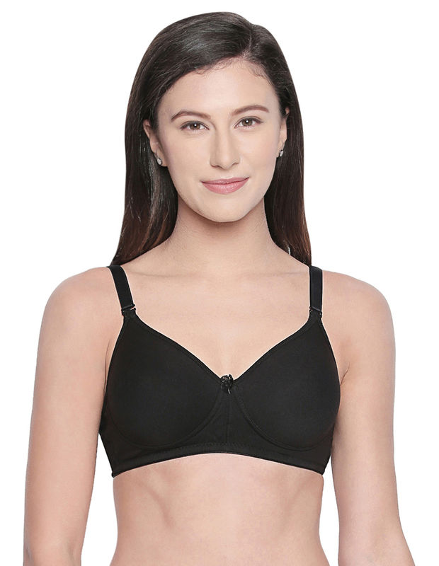1pc Black Seamless Padded Bra With Underwire & Clear Straps & Backless  Design