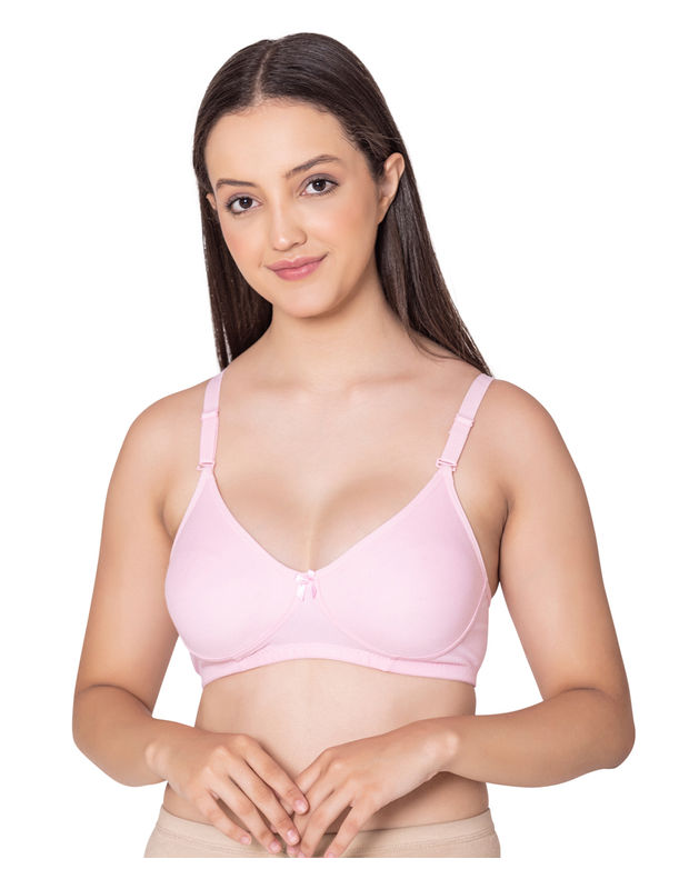 Bodycare polycotton wirefree convertible straps moulded cup non padded bra-6594PI