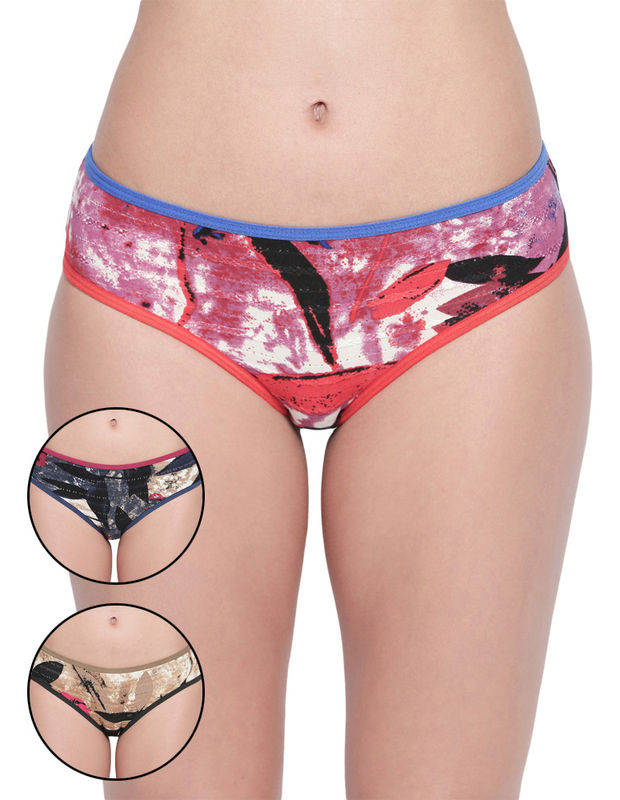 BODYCARE Pack of 3 Premium Printed Hipster Briefs in Assorted Color-6608