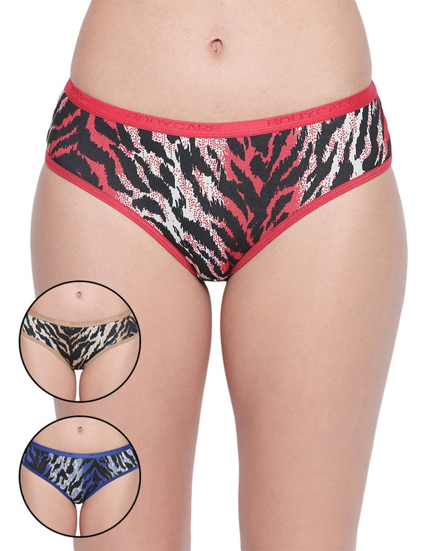 BODYCARE Pack of 3 Premium Printed Hipster Briefs in Assorted Color-6615