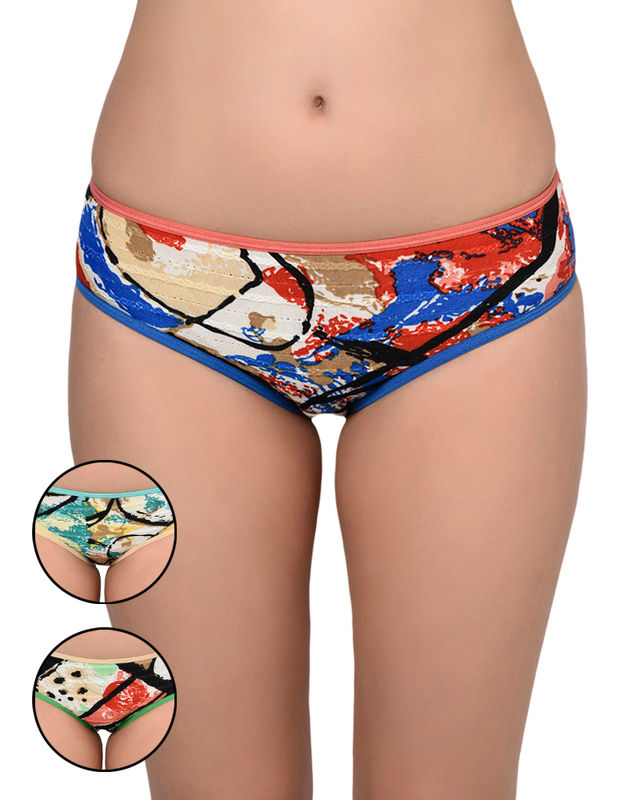 BODYCARE Pack of 3 Hipster Panty in Assorted Print-6630