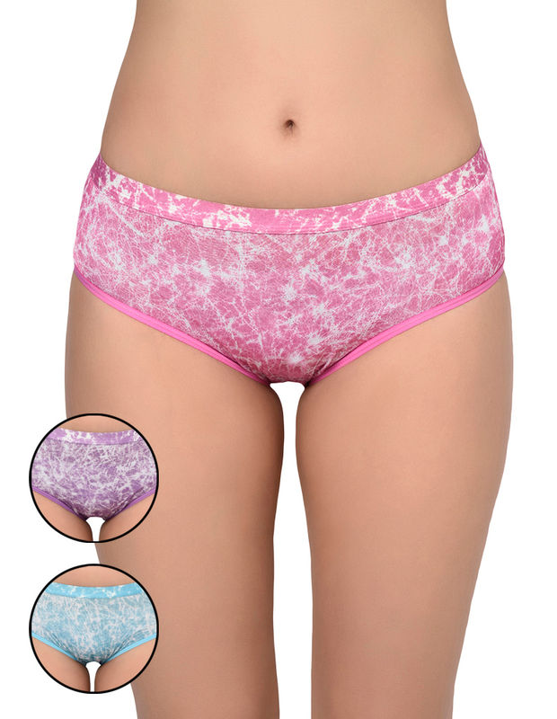 BODYCARE Pack of 3 Premium Printed Hipster Briefs in Assorted Color-6641