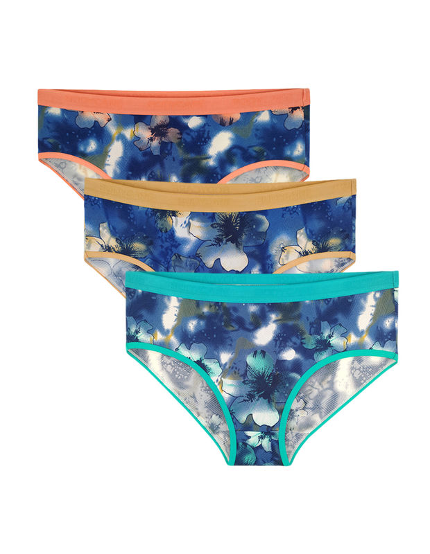 Pack Of 3 High-cut Bikini Style Cotton Printed Briefs In Assorted