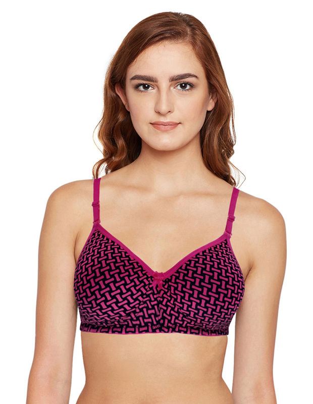 Buy Bodycare Seamless Cup Bra In Black-Pink-Purple Color - Pack Of 3 Online