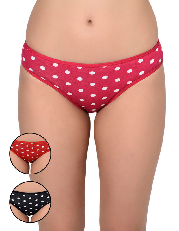 Bodycare Pack Of 3 Printed Panty In Assorted Colors-8543b-3pcs