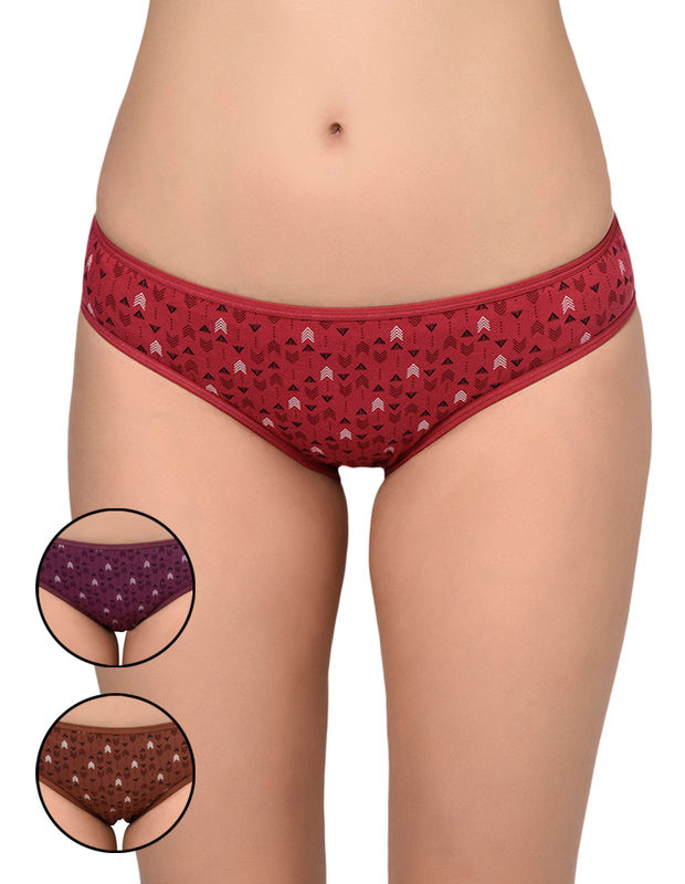BODYCARE Pack of 3 Hipster Panty in Assorted print-8591B