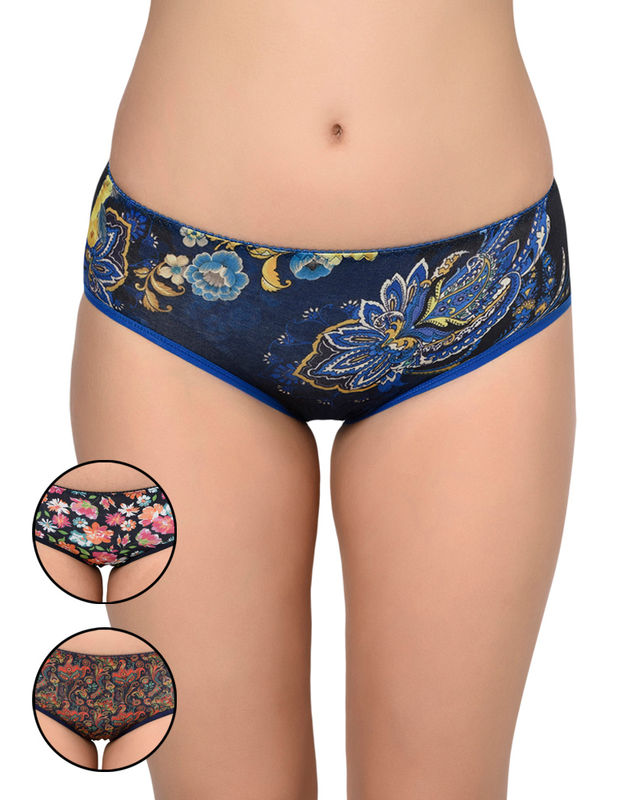 BODYCARE Pack of 3 Hipster Panty in Assorted Print-9019