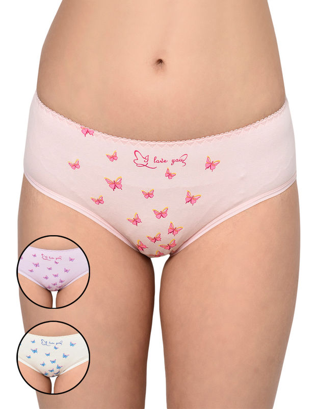 Bodycare Pack Of 3 Printed Panty In Assorted Colors-9517-3pcs, 9517-3pcs