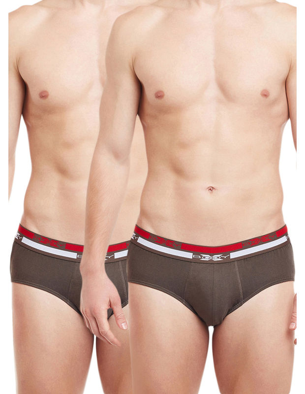 Body X Solid Briefs-pack Of 2-bx12b, Bx12b-coffee Brown