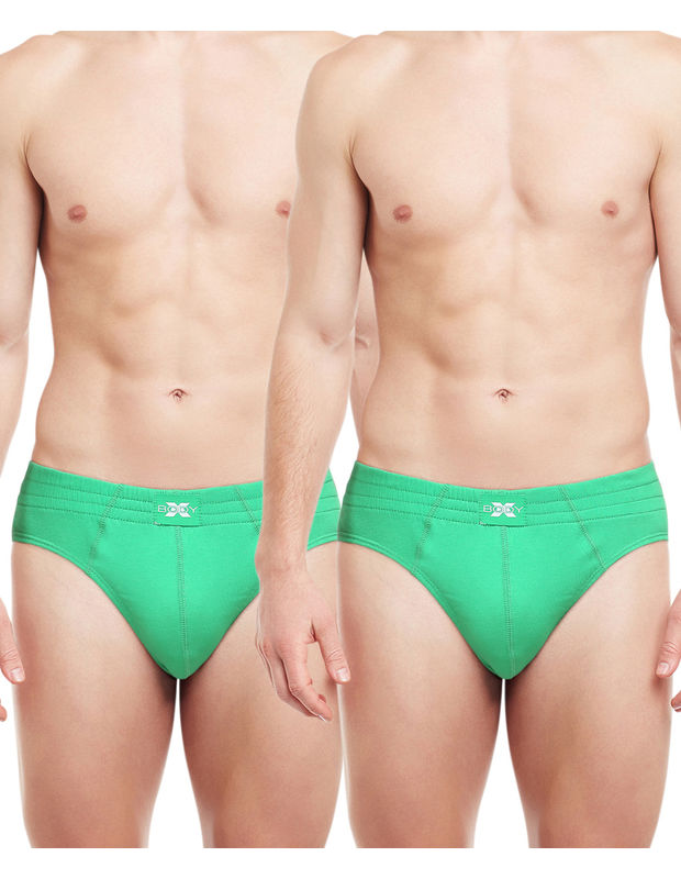 Body X Solid Briefs-pack Of 2-bx13b, Bx13b-green