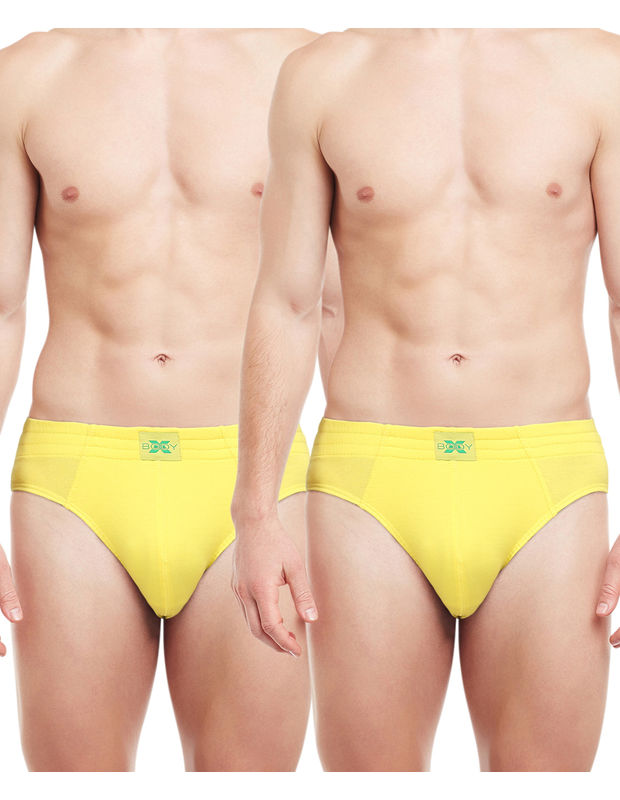 Body X Solid Briefs-pack Of 2-bx13b, Bx13b-yellow