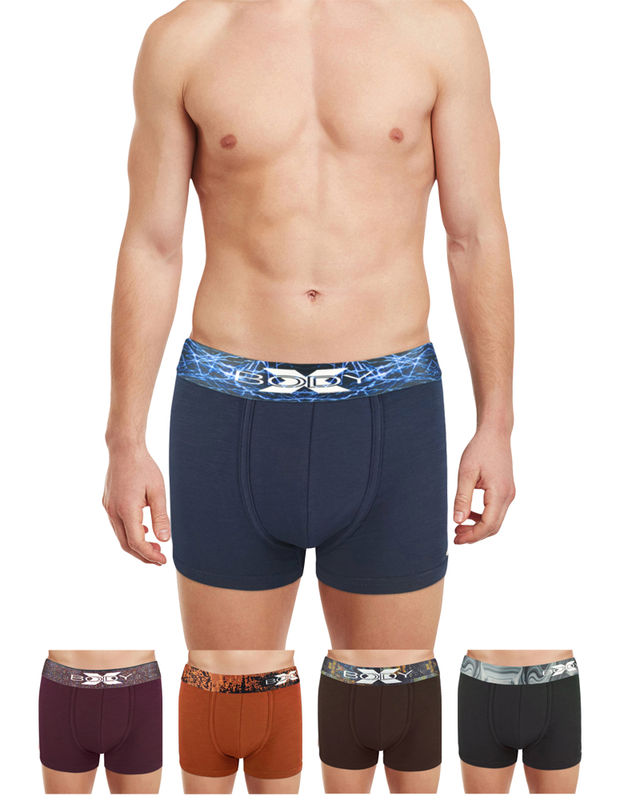 Body X Elaganza Solid Trunks Pack of 5 -BX34T-D-Assorted