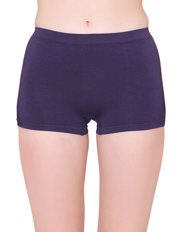 BodyX womens microfiber spandex navy solid seamless premium boyshorts  BX501-pack of 1