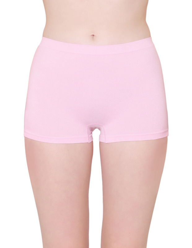 BodyX womens microfiber spandex pink solid seamless premium boyshorts  BX501-pack of 1