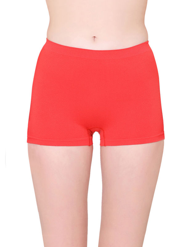 BodyX womens microfiber spandex red solid seamless premium boyshorts  BX501-pack of 1