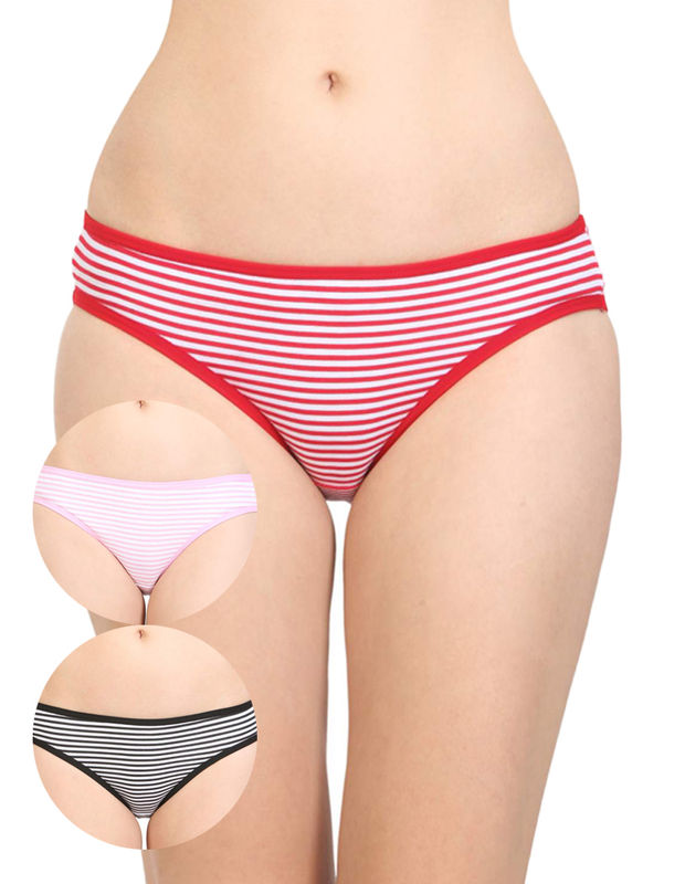 Pack Of 3 Bodycare Cotton Bikini Style Panty In Assorted Colors