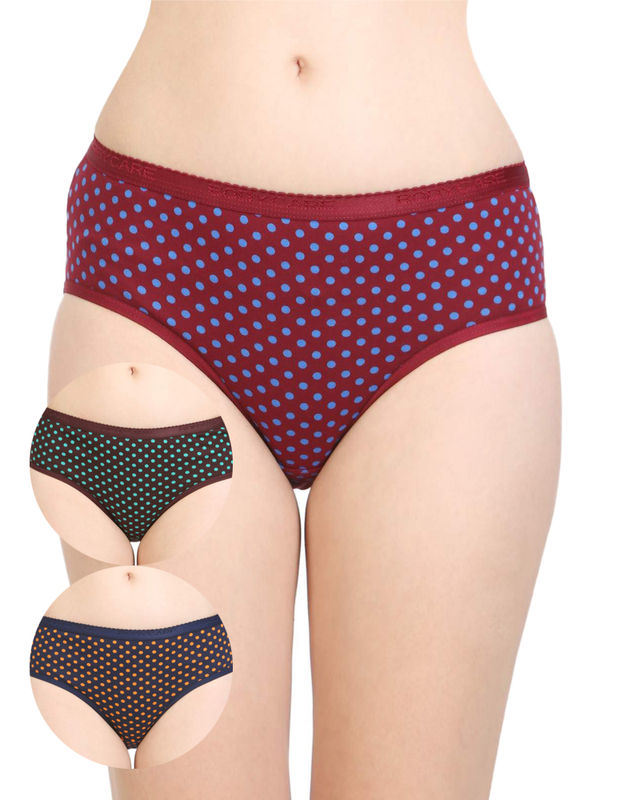 Pack of 3 Bodycare Premium Printed Cotton Briefs in Assorted colors