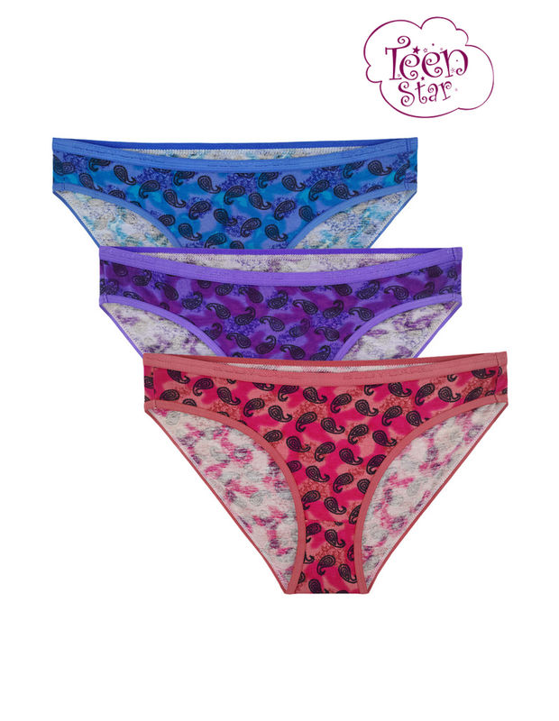 Bodycare 100 Cotton Teenager Panties In Pack Of 3-t-903-assorted, T-903- 3pcs-assorted