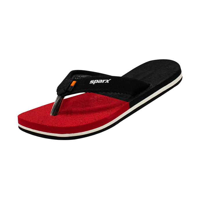 sparx slippers red and black