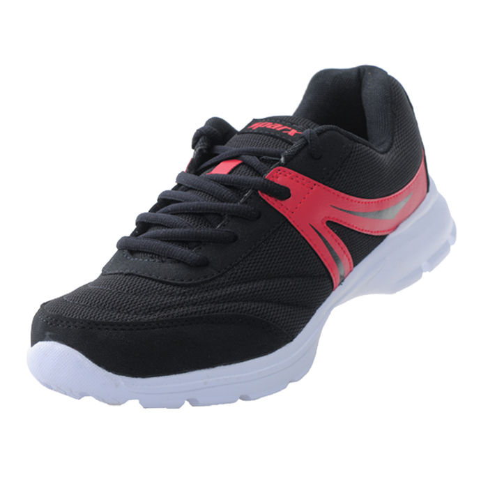 sparx men's black and red running shoes