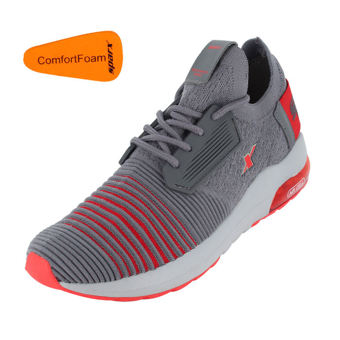 Sparx Grey Red Gents Sports Shoessm-442 