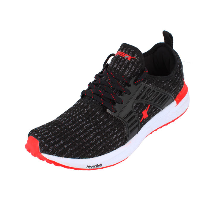 sparx shoes black and red