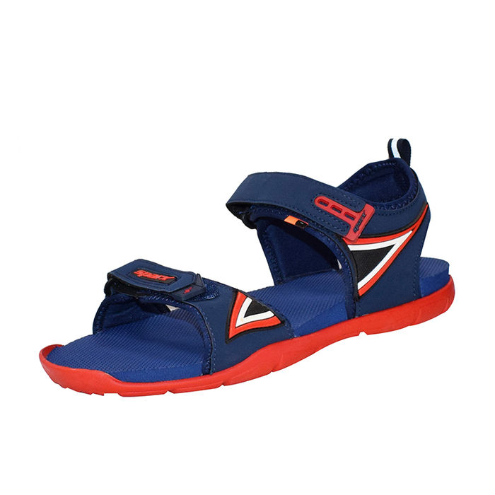 blue and red sandals