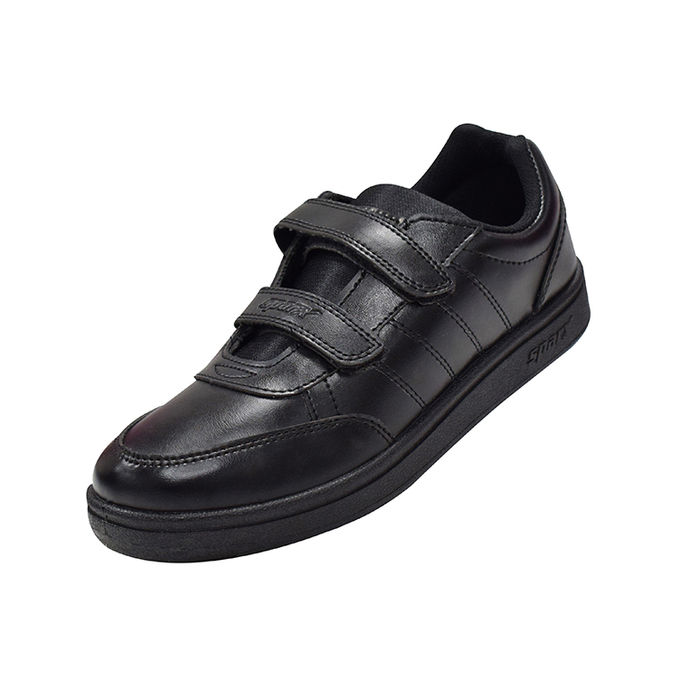 black formal school shoes