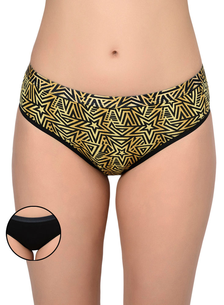 BODYCARE Pack of 3 Dark Printed High Cut Briefs in Assorted Color-5000
