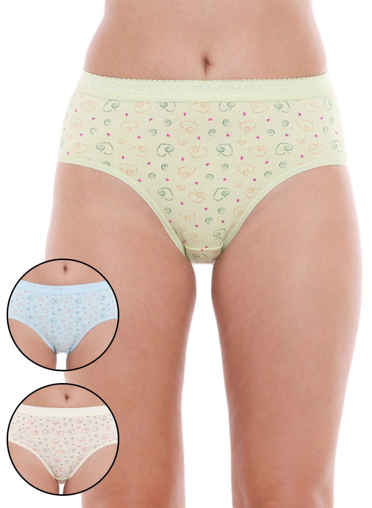 Pack Of 3 Bodycare Premium Cotton Printed Classic Panties-500-d