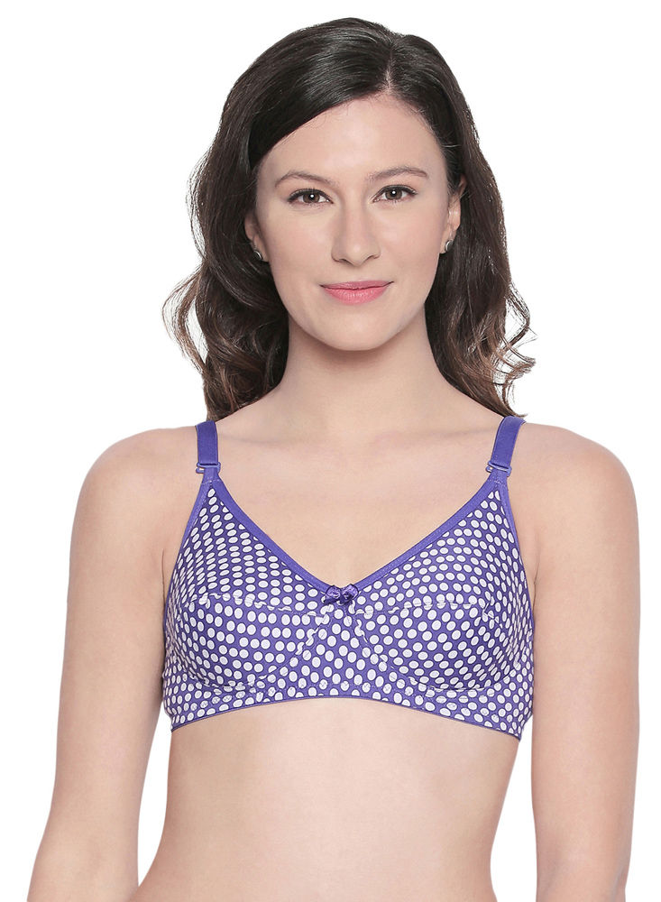 Bodycare cotton blend wirefree adjustable straps comfortable non padded bra -6591R.BLU