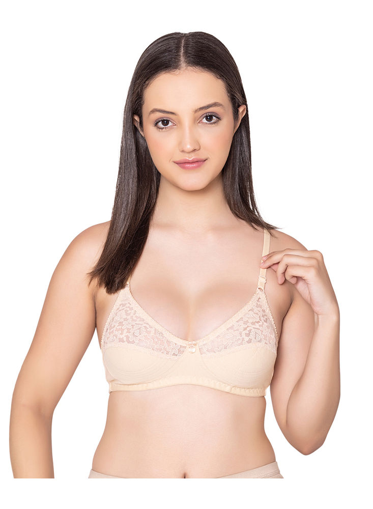 Bodycare cotton spandex wirefree convertible straps Seamless padded demi  cup bra-6575R.BLU