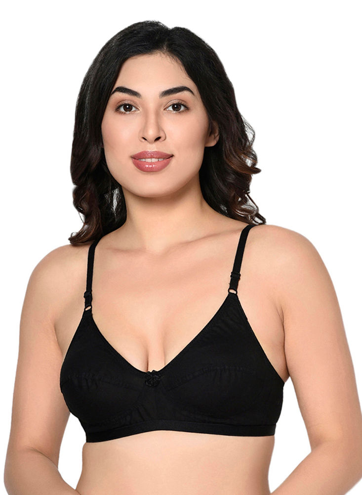 Cotton Plain Padded Black Bra, Size: 30B-38B at Rs 90/piece in New