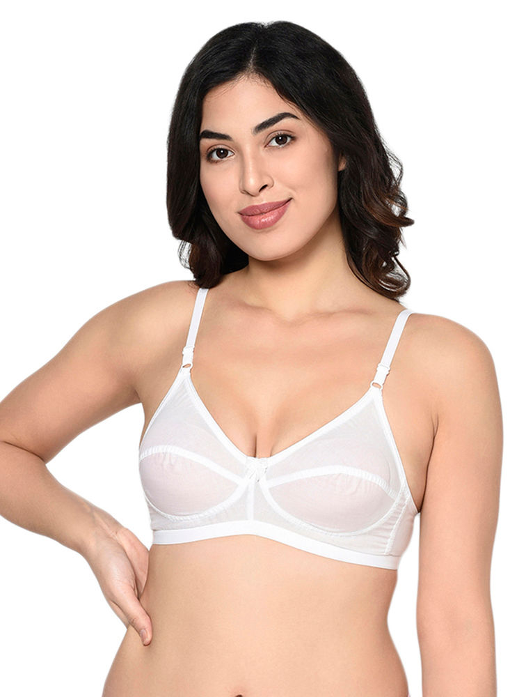 Buy SOUMINIE Women's Soft Fit Cotton White Non Padded Bra-32C at