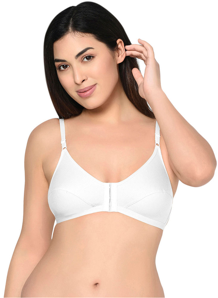 Bodycare Non Padded, Front open Bra-1568-White