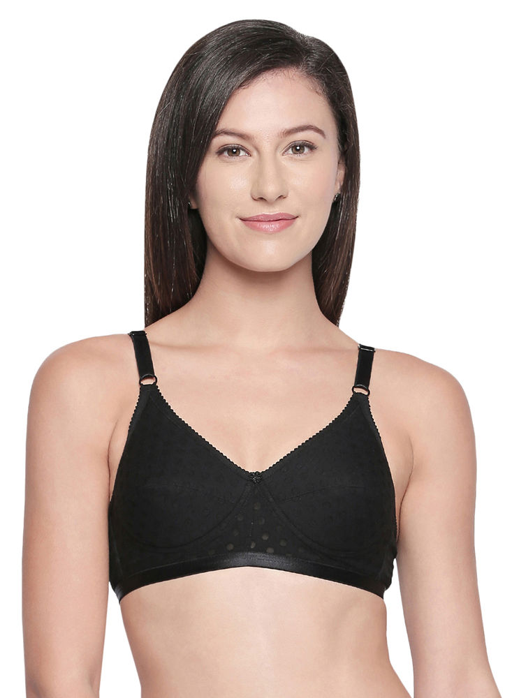 Buy Bodycare Women Pack Of 3 Black Solid T Shirt Bra 5554B - Bra