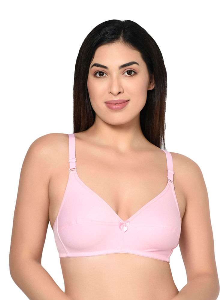 Buy Alishan Beige and White Cotton Blend Non Padded Bra - 38B