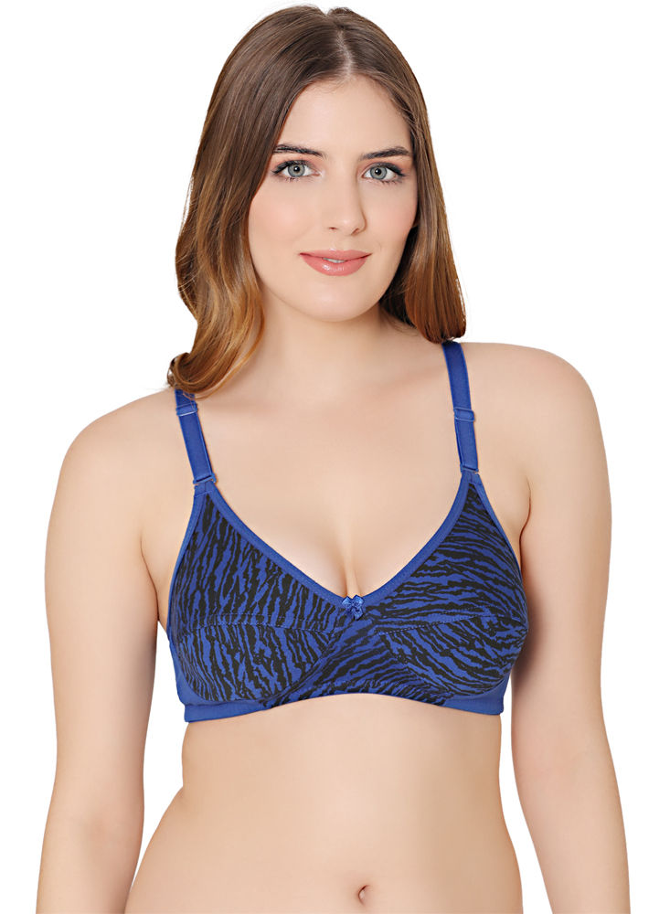 Bodycare cotton wirefree adjustable straps comfortable non padded bra-1584RBLU