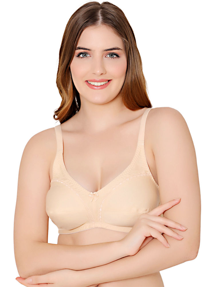 Bodycare White Self Design Non-Wired Non Padded Everyday Bra