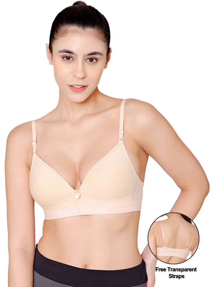 Bodycare Wire free, Seamless Padded Sports Bra -1606-SKIN