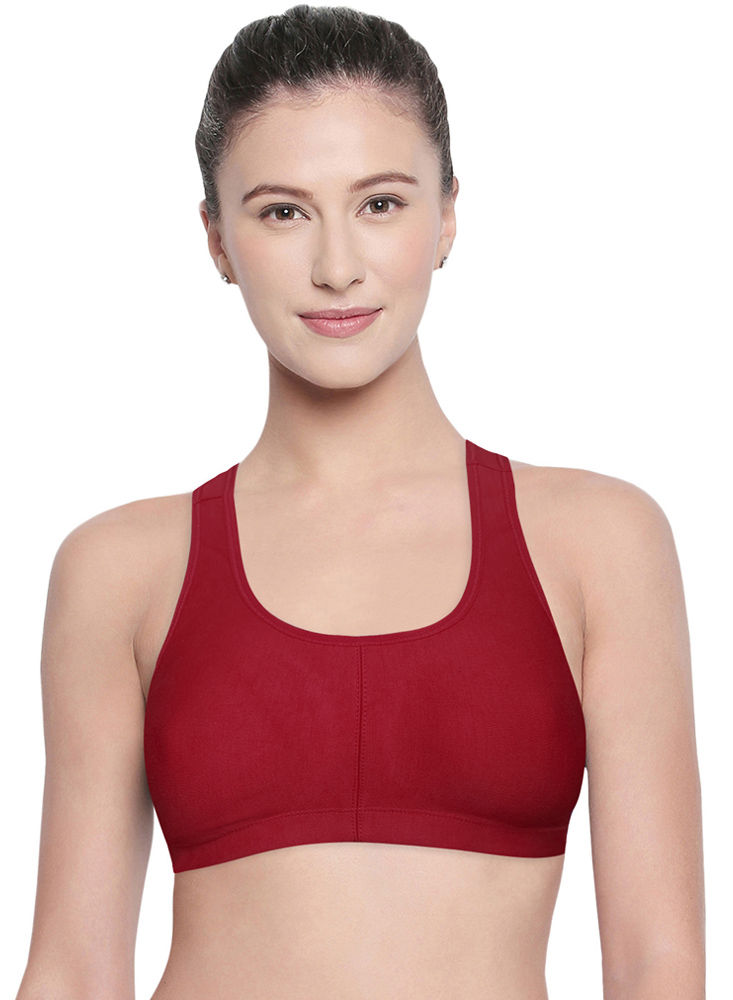 Buy BODYCARE Pack of 3 Sports Bra in Maroon-Skin-Wine Color