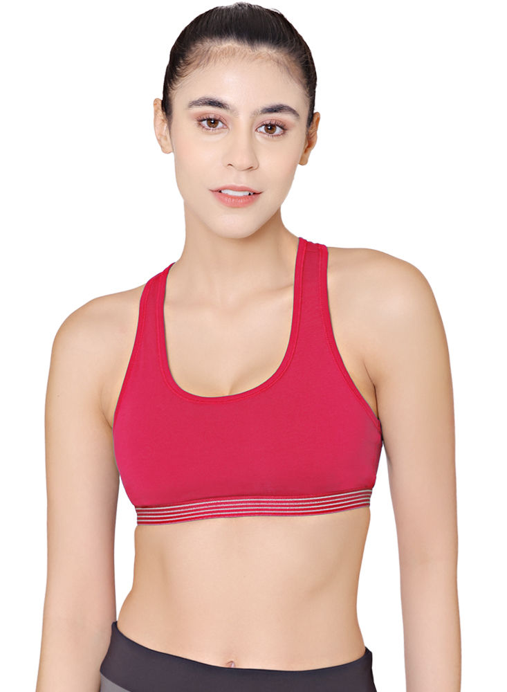 Racerback Sports Bra-1616-Naughty Pink