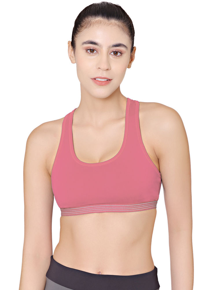 Racerback Sports Bra-1616-Pink