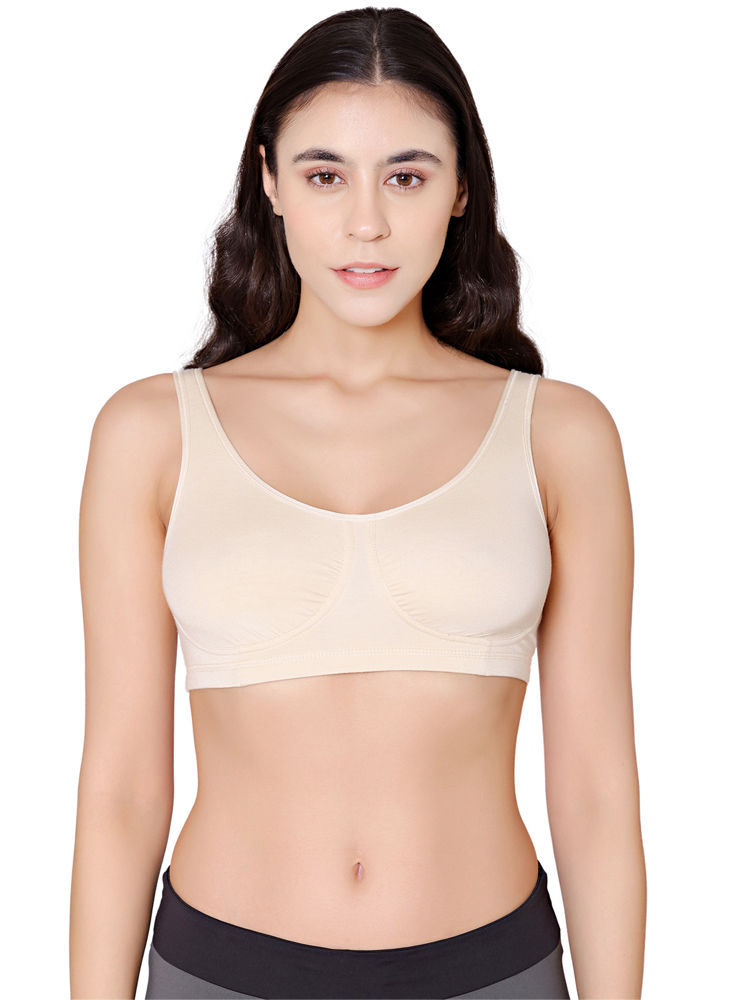 Buy Clovia Cotton Spandex Solid Non-Padded Full Cup Wire Free Everyday Bra  - Black Online